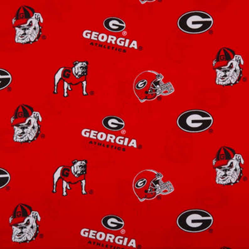 Ncaa GEORGIA BULLDOGS Allover Print 1 100% Cotton Fabric | Etsy
