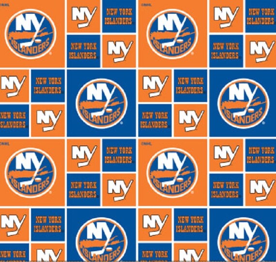 NEW YORK ISLANDERS NHL HOCKEY 100/% COTTON FABRIC MATERIAL CRAFT BY THE 1//2 YARD