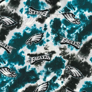 NFL PHILADELPHIA EAGLES Tie Dye Print Football 100% cotton fabric licensed material Crafts, Quilts, Home Decor