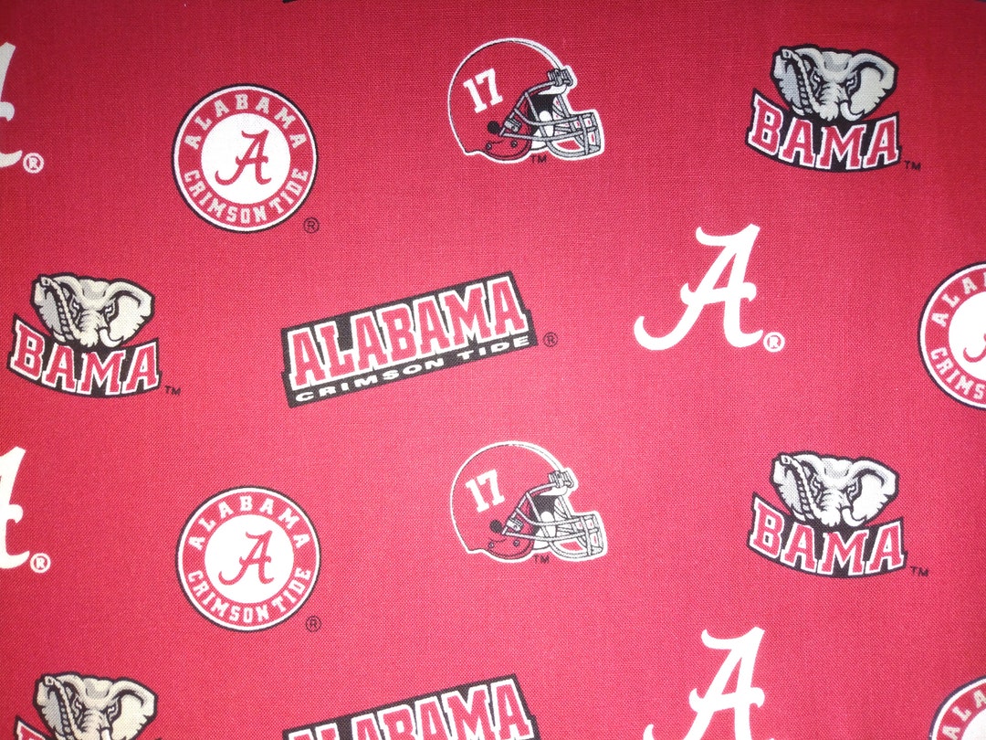 Ncaa ALABAMA CRIMSON TIDE Allover Print #1 100% Cotton Fabric Material ...