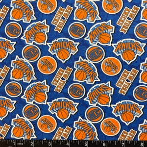 NBA NEW YORK Knicks Tossed Logo Print 100% Cotton Fabric Material You ...