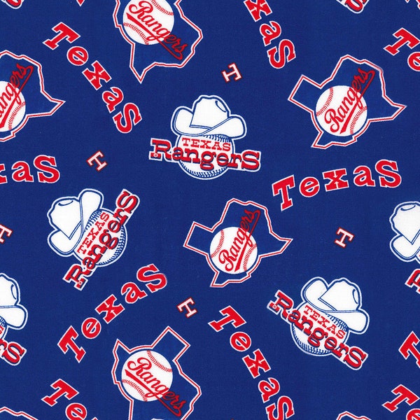 MLB TEXAS RANGERS Hall of Fame Print Baseball 100% cotton fabric licensed material Crafts, Quilts, Home Decor