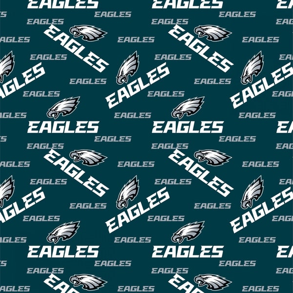 NFL PHILADELPHIA EAGLES Allover Green #2 100% cotton fabric material you choose length licensed Crafts, Quilts, Home Decor