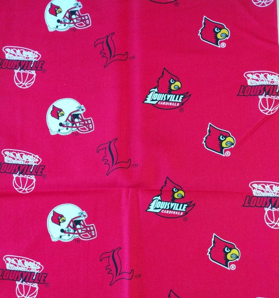 College Fabric Store University of Louisville Christmas Allover Cotton Fabric