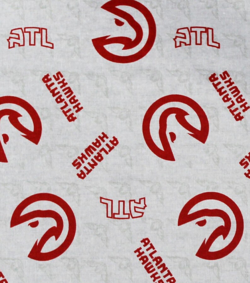 Nueva tela 100% algodón con estampado integral de los Atlanta Hawks de la NBA, elige tu talla, ideal para aficionados al deporte, decorativa, regalo, para la cueva del hombre, tela oficial. imagen 2