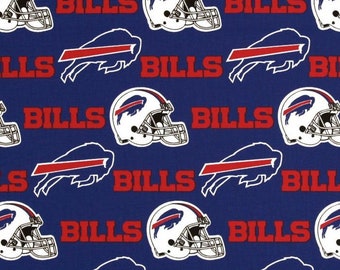 NFL BUFFALO BILLS Allover Print #2 100% cotton fabric material you choose length licensed Crafts, Quilts, Home Decor