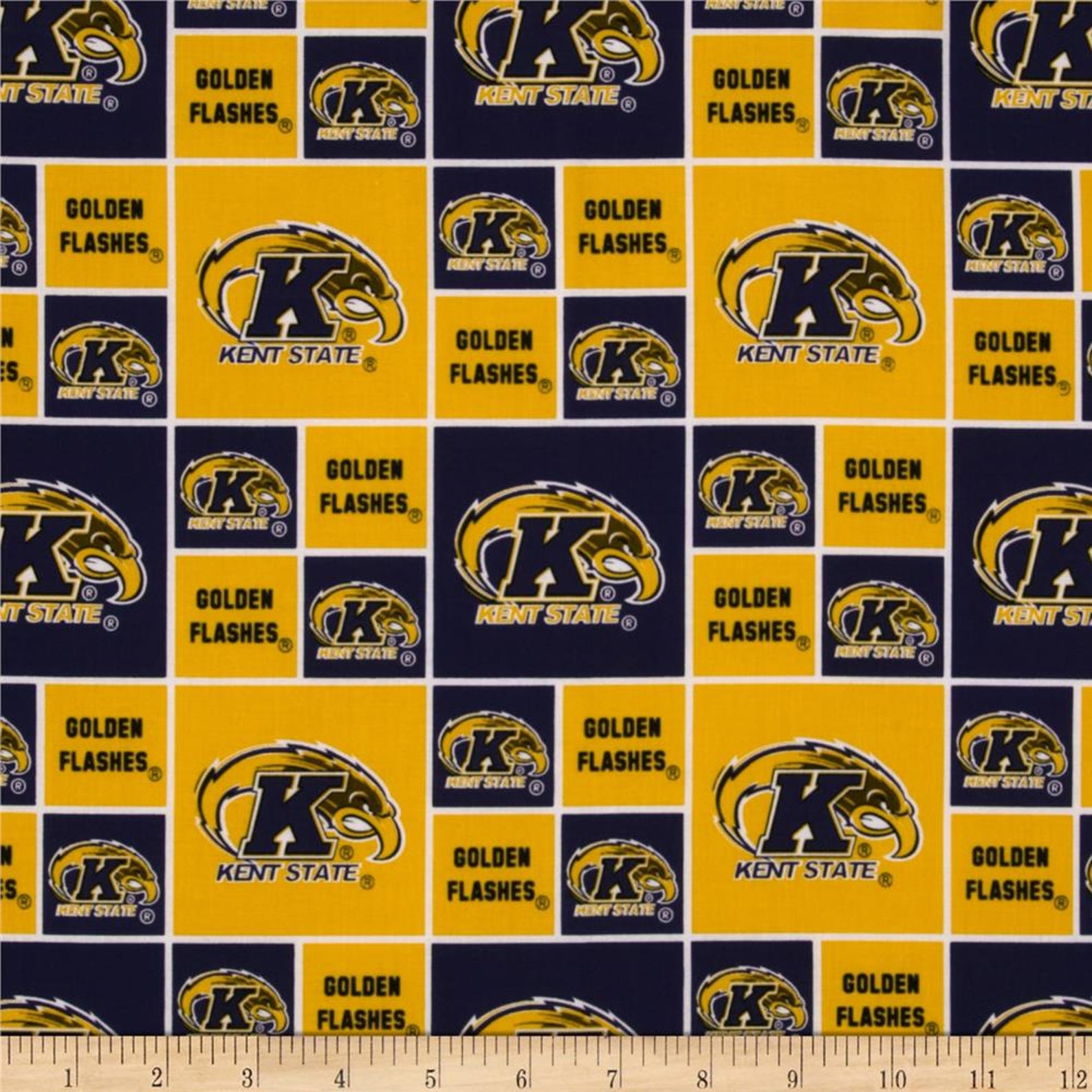 Kent State Pattern NCAA KENT STATE Flashes Patchwork 100% Cotton Fabric Material Licensed ...