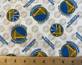New NBA GOLDEN STATE WARRIORs Allover Print #1 100% cotton fabric, you choose size, sports fan, decorative, gift, man cave, official fabric