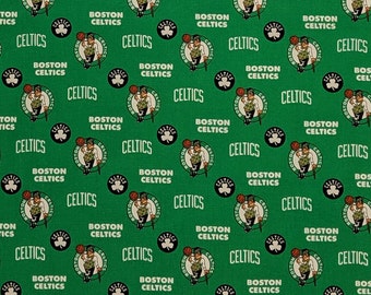 New NBA BOSTON CELTICS Allover Print #2 100% cotton fabric, you choose size, sports fan, decorative, gift, man cave, official fabric