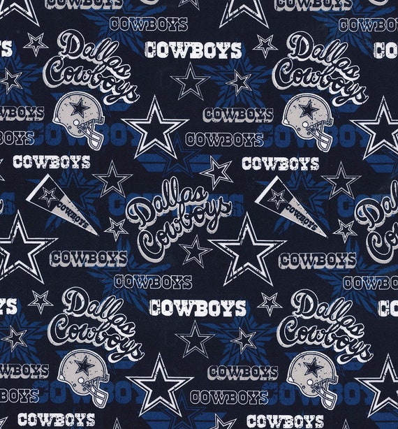 NFL DALLAS COWBOYS Vintage Retro Print Football 100 Cotton Fabric