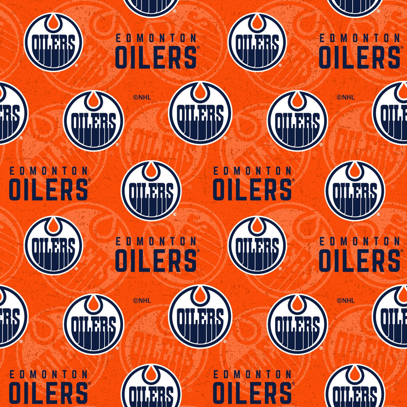 NHL EDMONTON OILERS Watermark Print 100% Cotton Fabric - Etsy UK