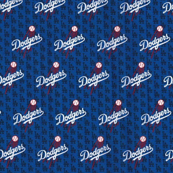 MLB LOS ANGELES DODGERs Mini Print 100% cotton fabric licensed material Crafts, Quilts, Home Decor