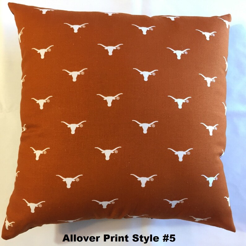 NCAA University of TEXAS LONGHORNS College Throw Pillow Etsy