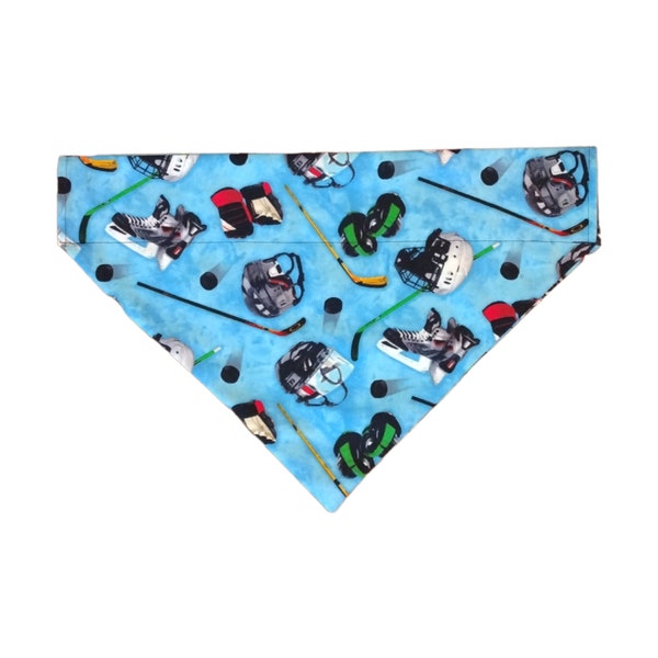 HOCKEY STYLE #1 Allover Print Over Collar Dog Bandana, Available multiple sizes, With or Without collar included! Free Shipping