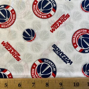 New NBA WASHINGTON WIZARDS Allover Print 100% cotton fabric, you choose size, sports fan, decorative, gift, man cave, official fabric