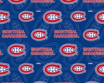 NHL MONTREAL CANADIENS Watermark Print 100% cotton fabric material you choose size Crafts, Quilts, clothing, Home Decor