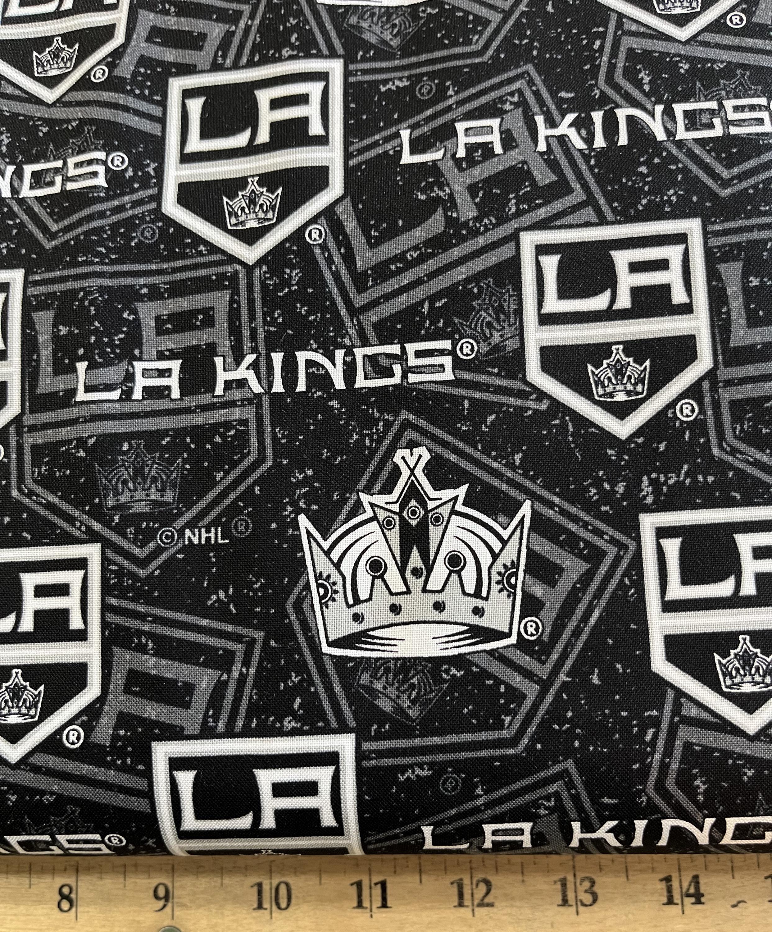 NHL LOS ANGELES Kings Watermark Print 100% Cotton Fabric Material ...