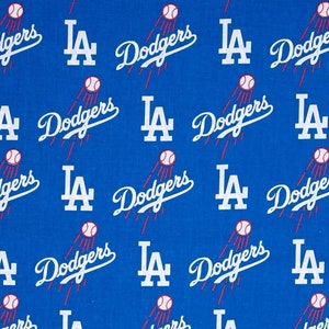MLB LA DODGERs Allover Print Baseball 100% cotton fabric material licensed Crafts, Quilts, Home Decor Los Angeles