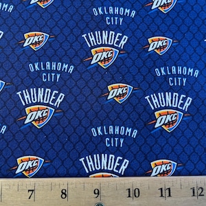 New NBA Oklahoma City THUNDER Allover Print #4 100% cotton fabric, you choose size, sports fan, decorative, gift, man cave, official fabric