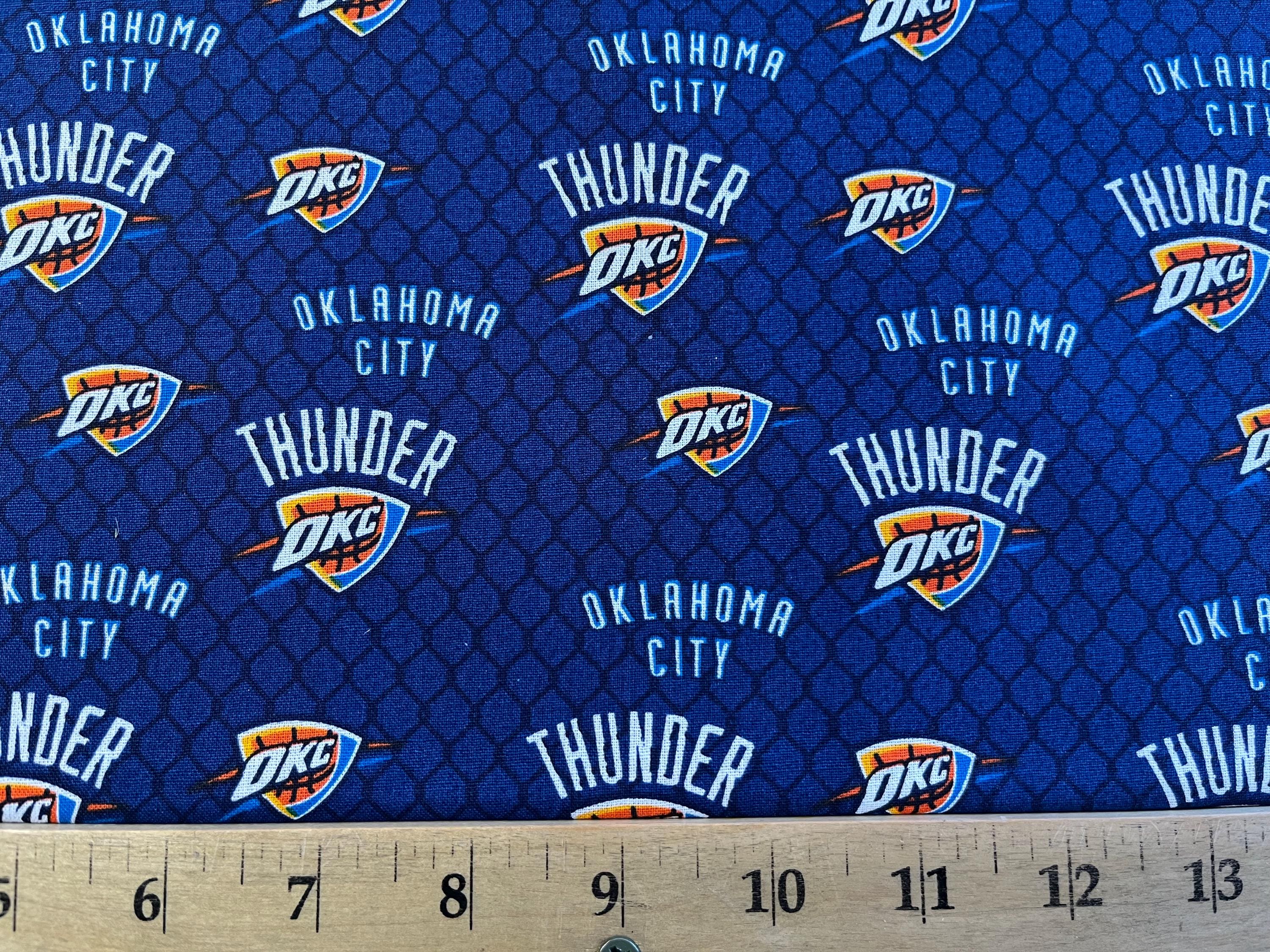 New NBA Oklahoma City THUNDER Allover Print #4 100% cotton fabric, you choose size, sports fan, decorative, gift, man cave, official fabric