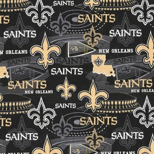 Saints Rugby Pattern NFL NEW ORLEANS Saints Stadium Print Football 100% Cotton Fabric ...