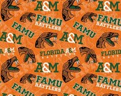 NCAA FLORIDA A&M RATTLERS Watermark Print Football 100% Cotton - Etsy
