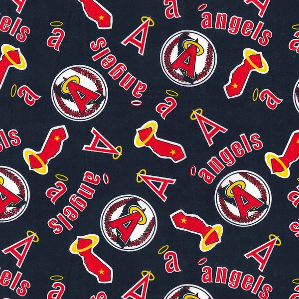 MLB Los Angeles ANGELS Hall of Fame Print Baseball 100% cotton fabric licensed material Crafts, Quilts, Home Decor