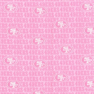 NFL New SAN FRANCISCO 49ERS Pink Print 100% cotton fabric material  licensed Crafts, Quilts, Home Decor