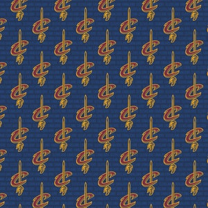New NBA CLEVELAND CAVALIERS Mini Print 100% cotton fabric, you choose size, sports fan, decorative, gift, man cave, official fabric