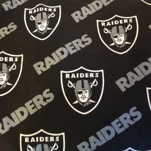 NFL New Las Vegas RAIDERS Black Football 100% cotton fabric material you choose length licensed Crafts, Quilts, Home Decor
