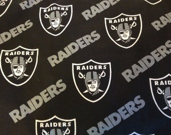 NFL New Las Vegas RAIDERS Black Football 100% cotton fabric material you choose length licensed Crafts, Quilts, Home Decor