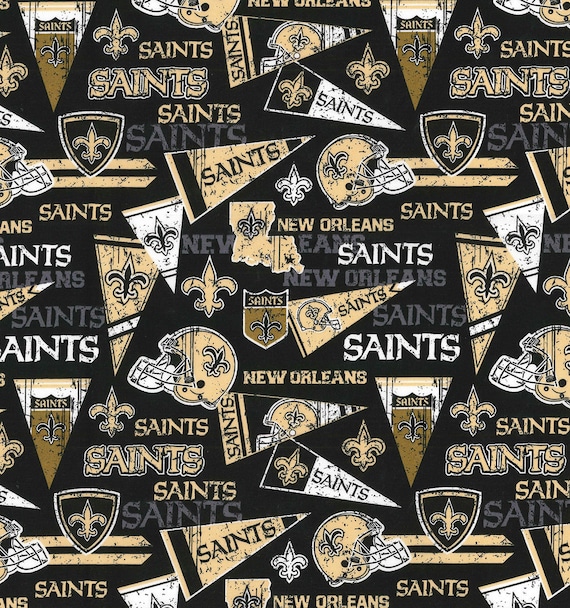 NFL New Orleans SAINTS Vintage Retro Print Football 100 Cotton