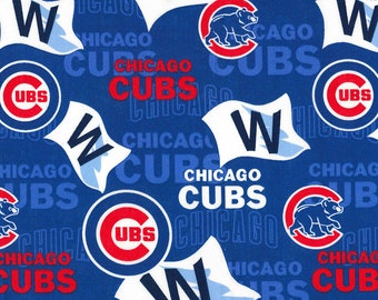 Buy MLB New CHICAGO CUBS Flag Print 100% Cotton Fabric Material Online in  India 