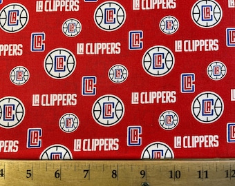 New NBA LOS ANGELES CLIPPERs Allover Print #2 100% cotton fabric, you choose size, sports fan, decorative, gift, man cave, official fabric