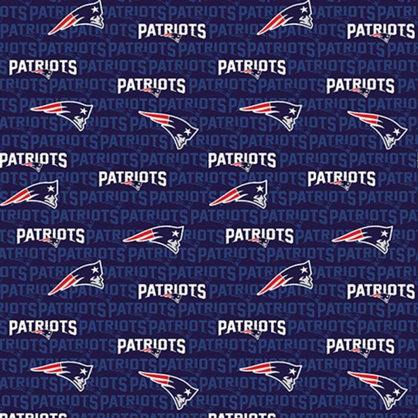 NFL NEW ENGLAND PATRIOTs Mini Print Football 100% cotton fabric licensed material Crafts, Quilts, Home Decor