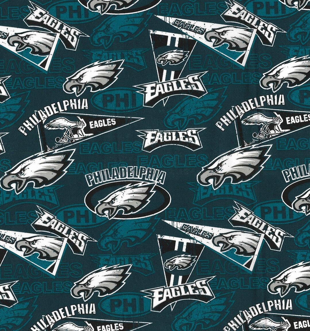 NFL PHILADELPHIA EAGLES Vintage Retro Print 1 Football 100% Cotton ...