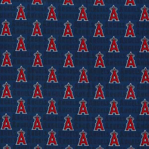 MLB Los ANGELES ANGELs Mini Print 100% cotton fabric licensed material Crafts, Quilts, Home Decor LAA