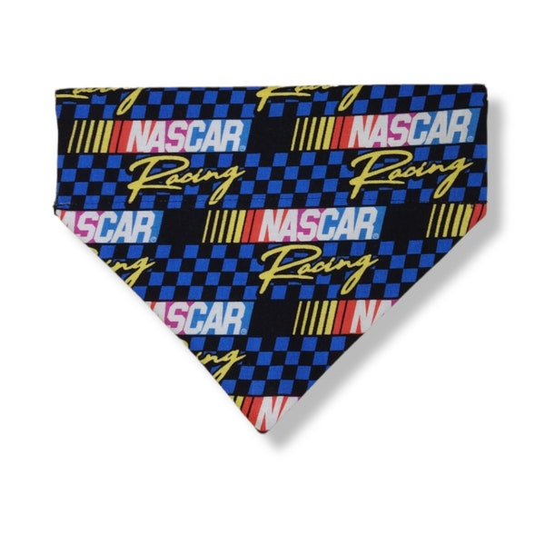 NASCAR RACING Allover Print Over Collar Dog Bandana, Available in multiple sizes, With or Without collar included! Free Shipping!