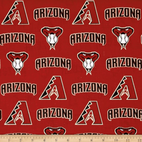 MLB ARIZONA DIAMONDBACKS Allover #2 Print Baseball 100% cotton fabric licensed material Crafts, Quilts, Home Decor