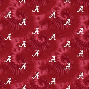 NCAA ALABAMA CRIMSONTIDE Swirl Print Football 100% cotton fabric material you choose length licensed Quilts