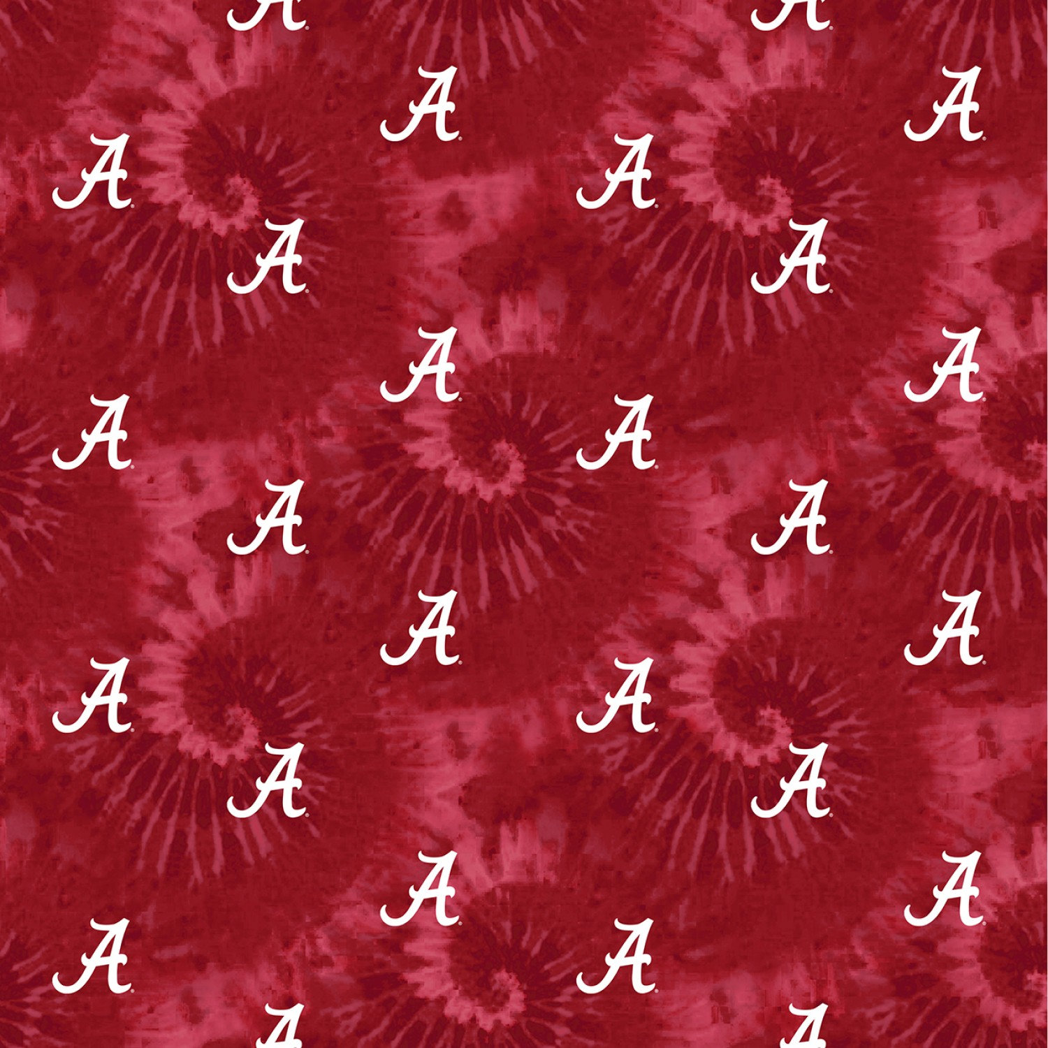 NCAA ALABAMA CRIMSONTIDE Swirl Print Football 100% Cotton Fabric ...