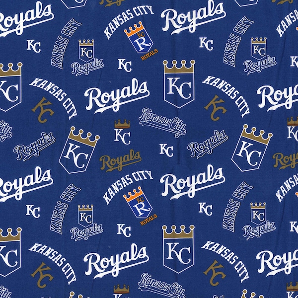 MLB KANSAS CITY ROYALs Hall of Fame Print Baseball 100% cotton fabric licensed material Crafts, Quilts, Home Decor