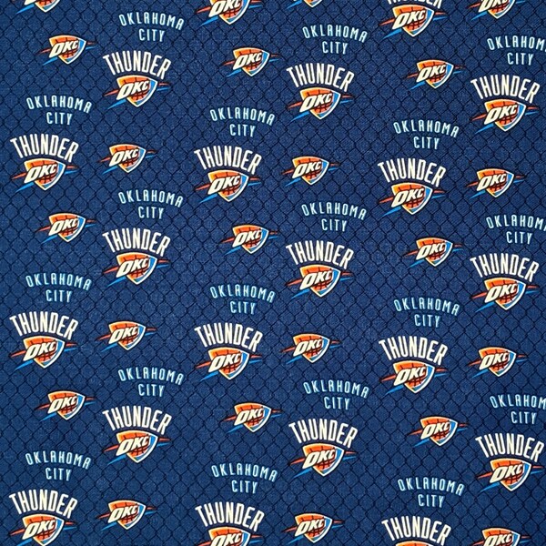 New NBA Oklahoma City THUNDER Allover Print #4 100% cotton fabric, you choose size, sports fan, decorative, gift, man cave, official fabric