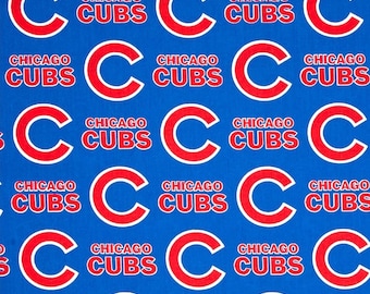 MLB New CHICAGO CUBS Baseball 100% cotton fabric material  licensed Crafts, Quilts, Home Decor