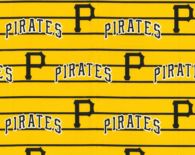 MLB PITTSBURGH PIRATES Throwback Print Baseball 100% Cotton Fabric ...