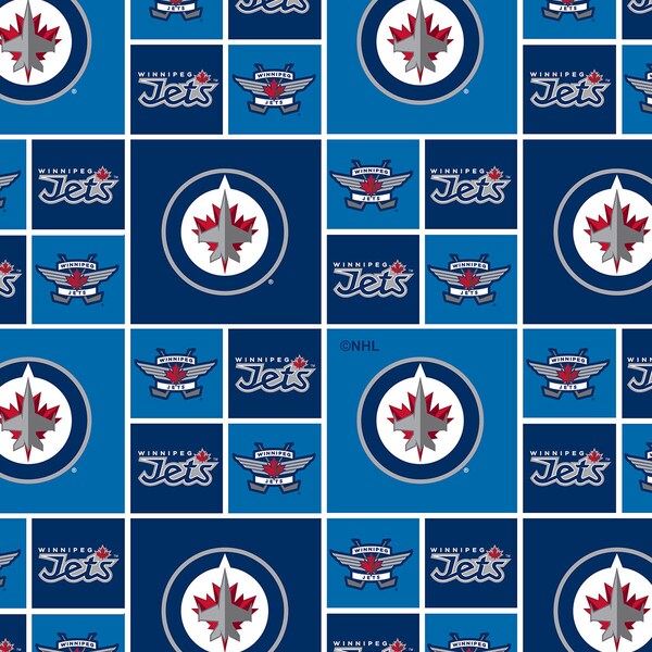 New NHL WINNIPEG JETS Patchwork Hockey 100% cotton fabric material you choose length  Crafts, Quilts, clothing, Decor