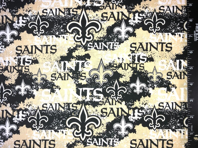 Saints Rugby Pattern NFL NEW ORLEANS Saints Weathered Look Print Football 100% Cotton Fabric ...
