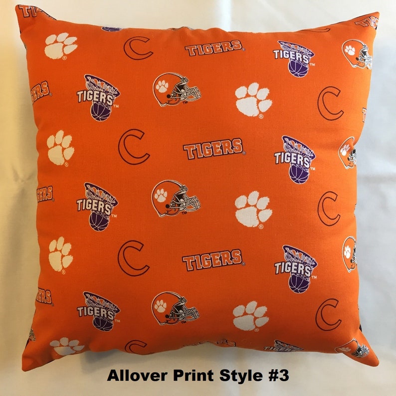 NCAA College CLEMSON TIGERS Official Throw Pillow Sports Fan | Etsy