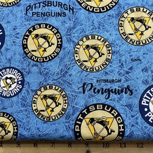 Sykel Pittsburgh Penguins NHL Cotton Fabric – Tone On Tone Pattern, Sold By The Yard