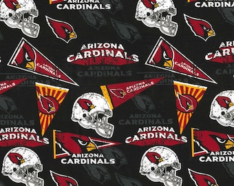 NFL ARIZONA CARDINALS Vintage Retro Print fOOTBALL 100% cotton fabric licensed material Crafts, Quilts, Home Decor